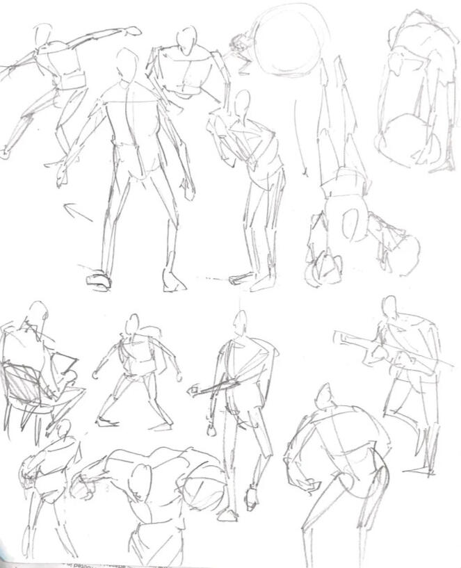gesture drawings, storytelling. gesture studies. "Motion, but with more motion-character elements."