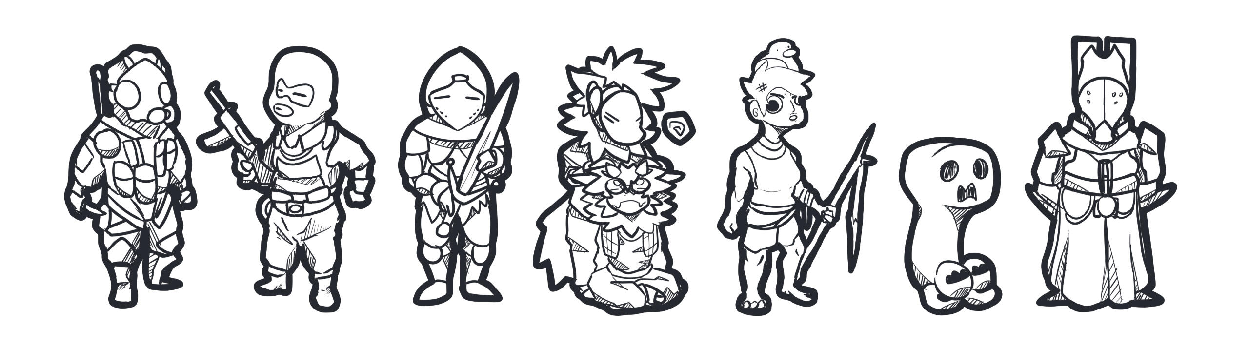 Games with Scribbles. Game Concept: CSGO, Mordhau, VRC, Raft, Minecraft & Warframe.
