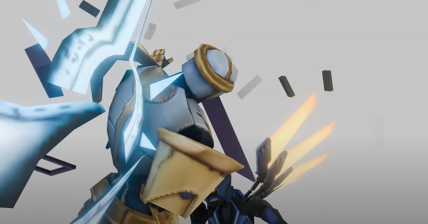 Gabriel getting his face smashed in by an electric keyboard. 2025. rigid body simulation.